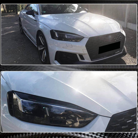 Audi A5 Sline S5 RS5 B9 2017-2020 Headlight Eyelids Lamp Eyebrows Carbon Fiber-Ahacarbon