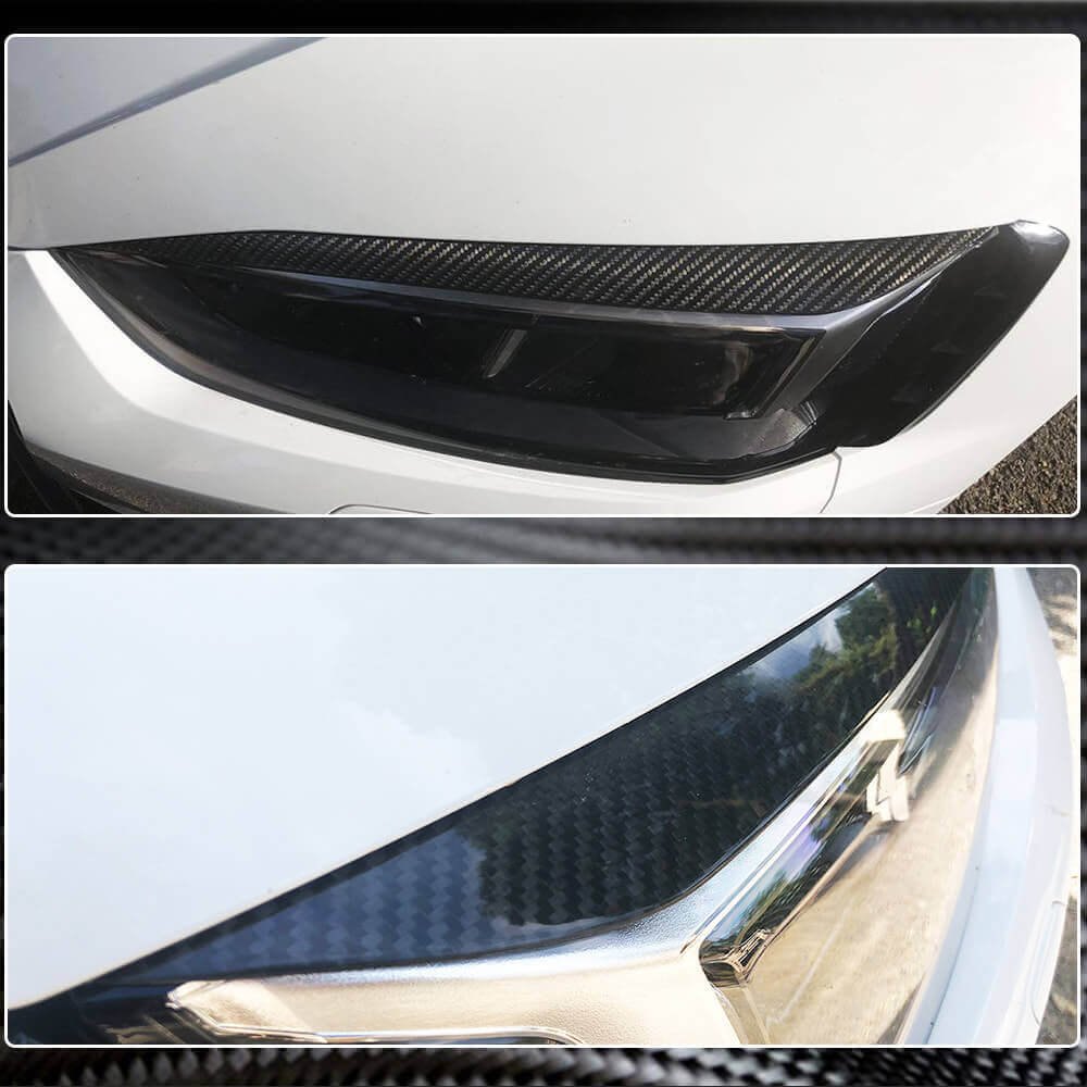 Audi A5 Sline S5 RS5 B9 2017-2020 Headlight Eyelids Lamp Eyebrows Carbon Fiber-Ahacarbon