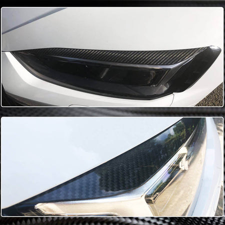 Audi A5 Sline S5 RS5 B9 2017-2020 Headlight Eyelids Lamp Eyebrows Carbon Fiber-Ahacarbon