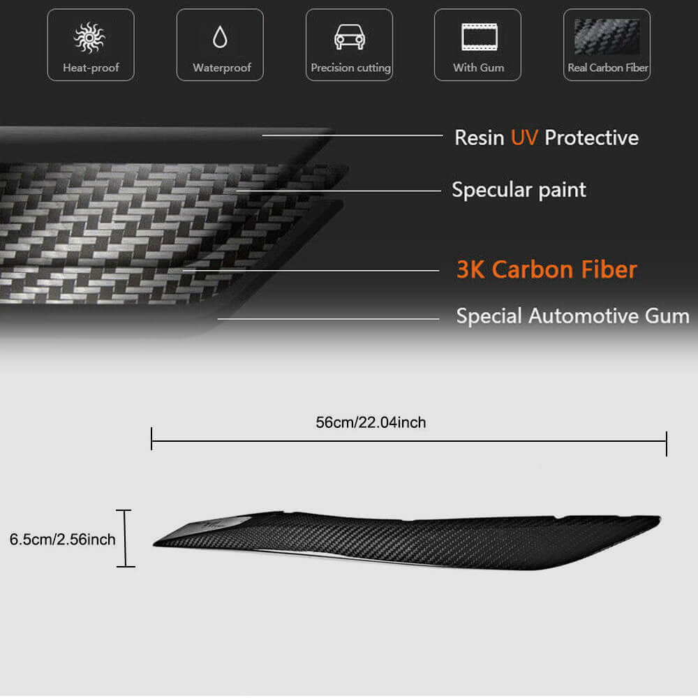 Audi A5 Sline S5 RS5 B9 2017-2020 Headlight Eyelids Lamp Eyebrows Carbon Fiber-Ahacarbon