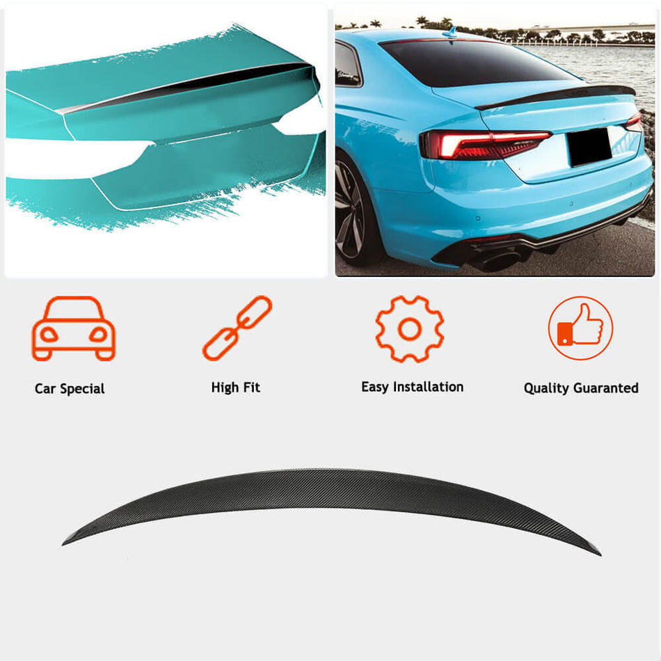 Audi A5 S5 RS5 B9 B9.5 Coupe 2017-2022 Rear Trunk Spoiler Carbon Fiber-Ahacarbon