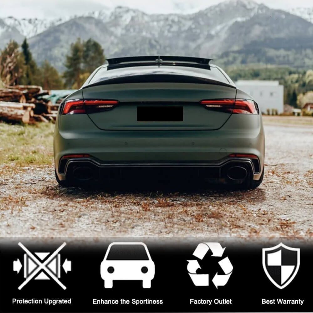 Audi A5 S5 RS5 B9 B9.5 Coupe 2017-2022 Rear Trunk Spoiler Carbon Fiber-Ahacarbon
