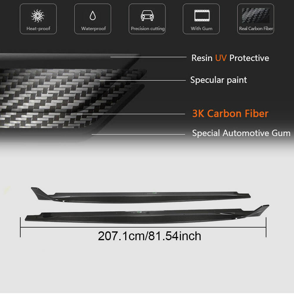 Audi A5 Sline S5 B9.5 Facelift 2021UP Side Skirts Dry Carbon Fiber-Ahacarbon
