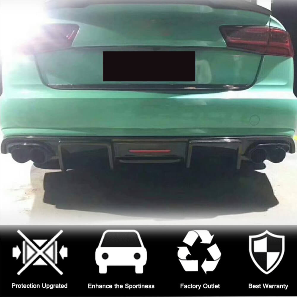 Audi A6 C7.5 Base Sedan 2016-2019 Rear Bumper Diffuser Carbon Fiber-Ahacarbon