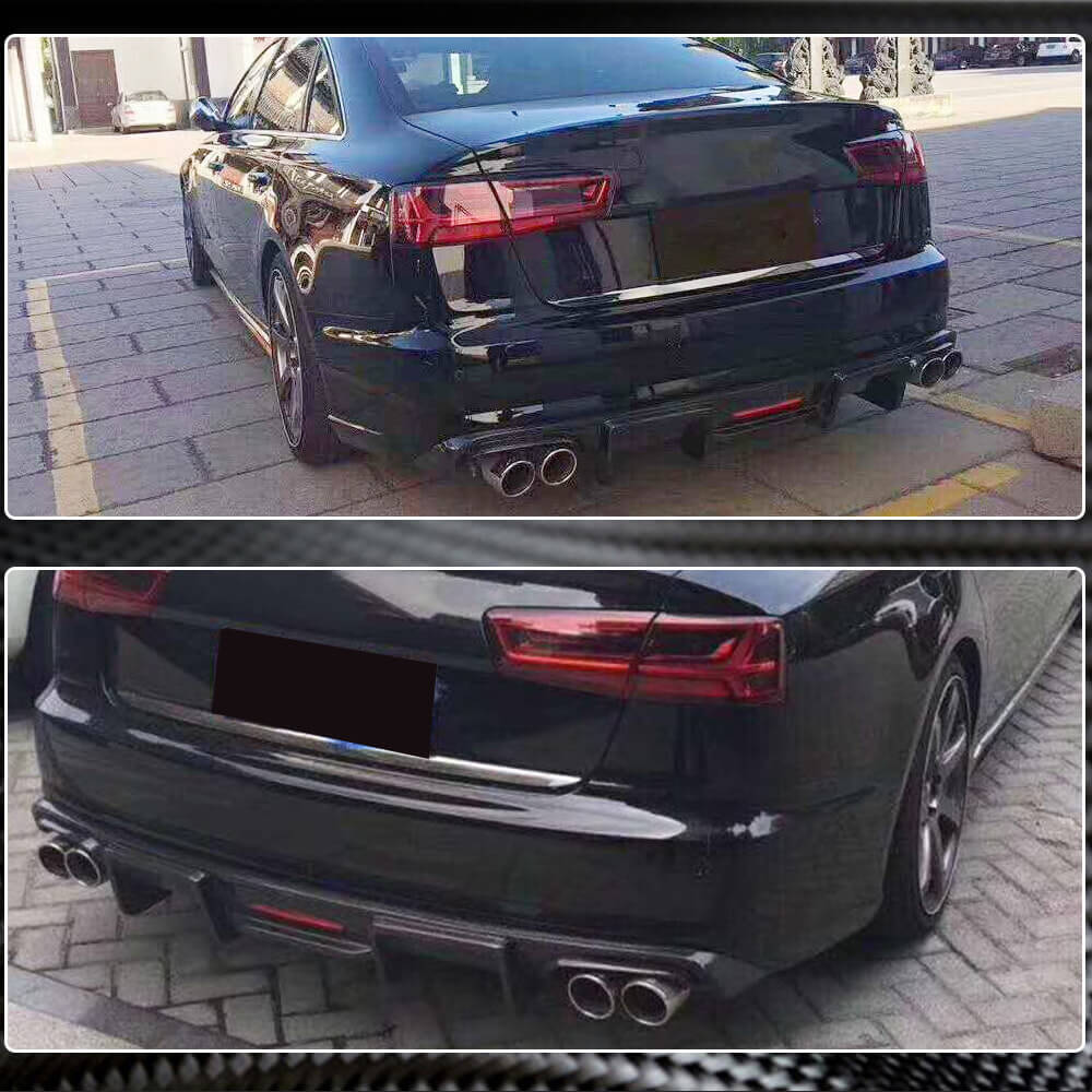 Audi A6 C7.5 Base Sedan 2016-2019 Rear Bumper Diffuser Carbon Fiber-Ahacarbon