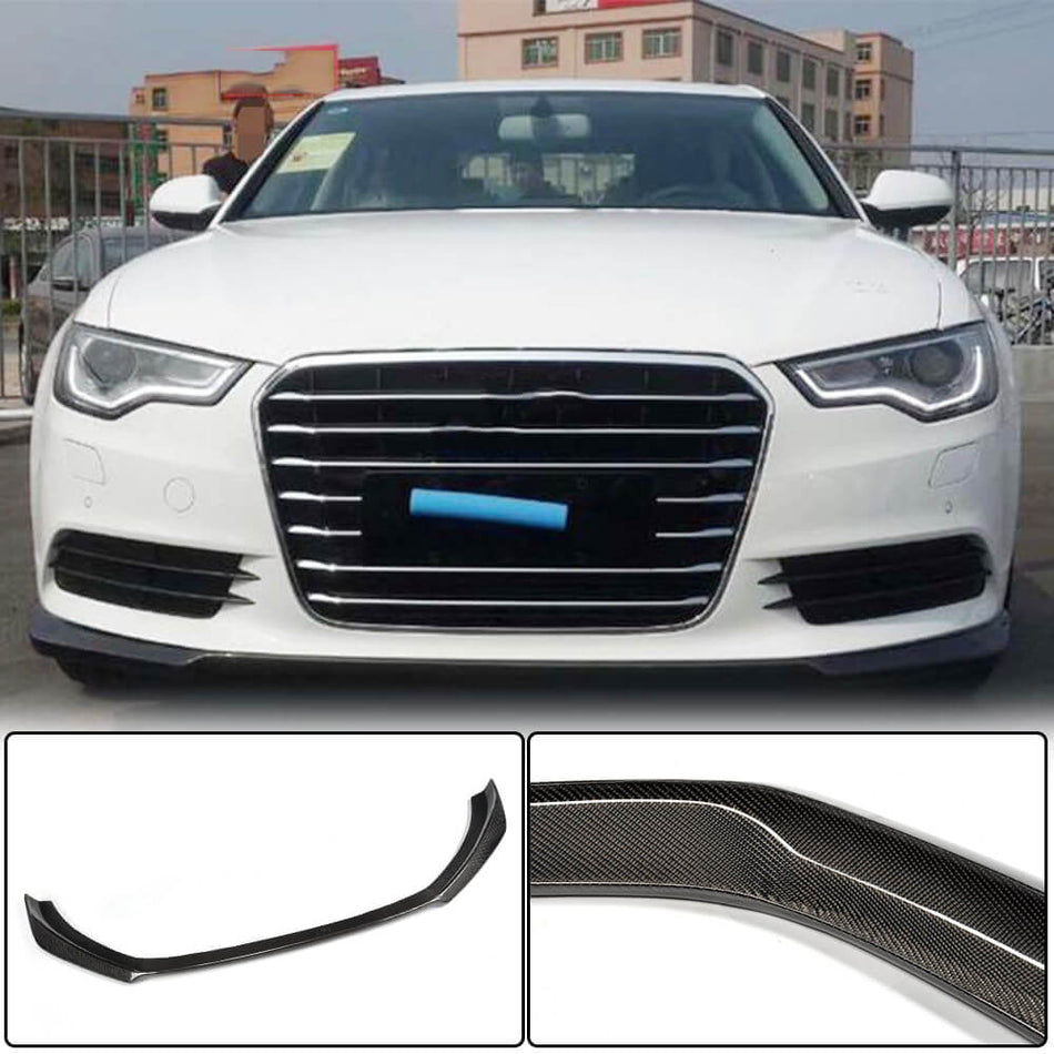 Audi A6 C7 Base Sedan Pre-facelift 2012-2015 Front Bumper Lip Carbon Fiber-Ahacarbon