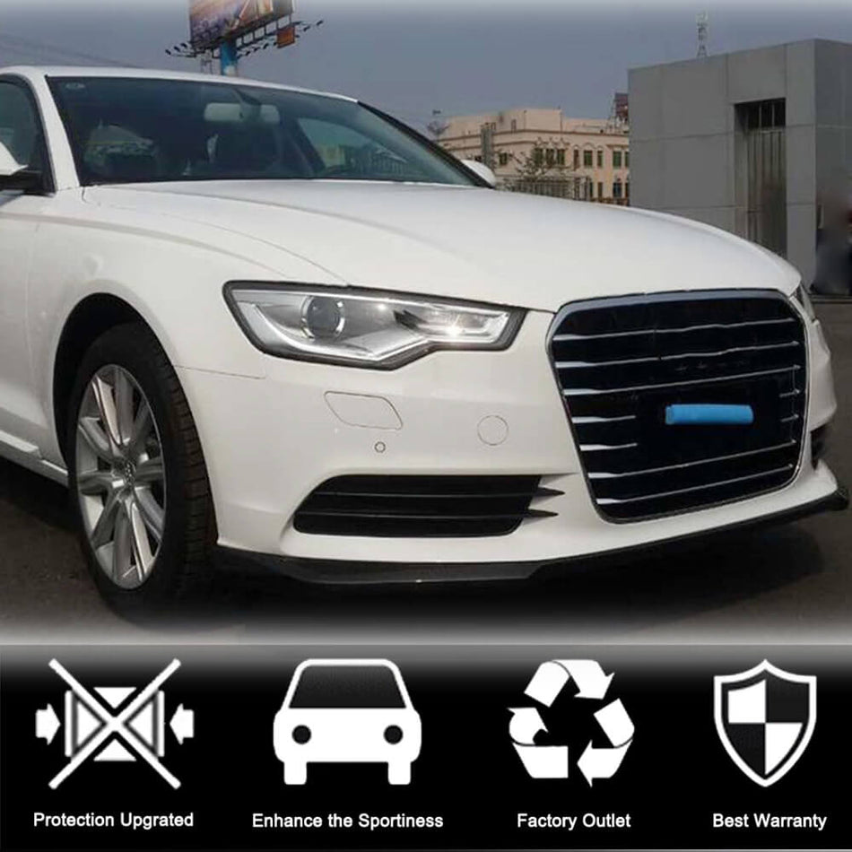 Audi A6 C7 Base Sedan Pre-facelift 2012-2015 Front Bumper Lip Carbon Fiber-Ahacarbon