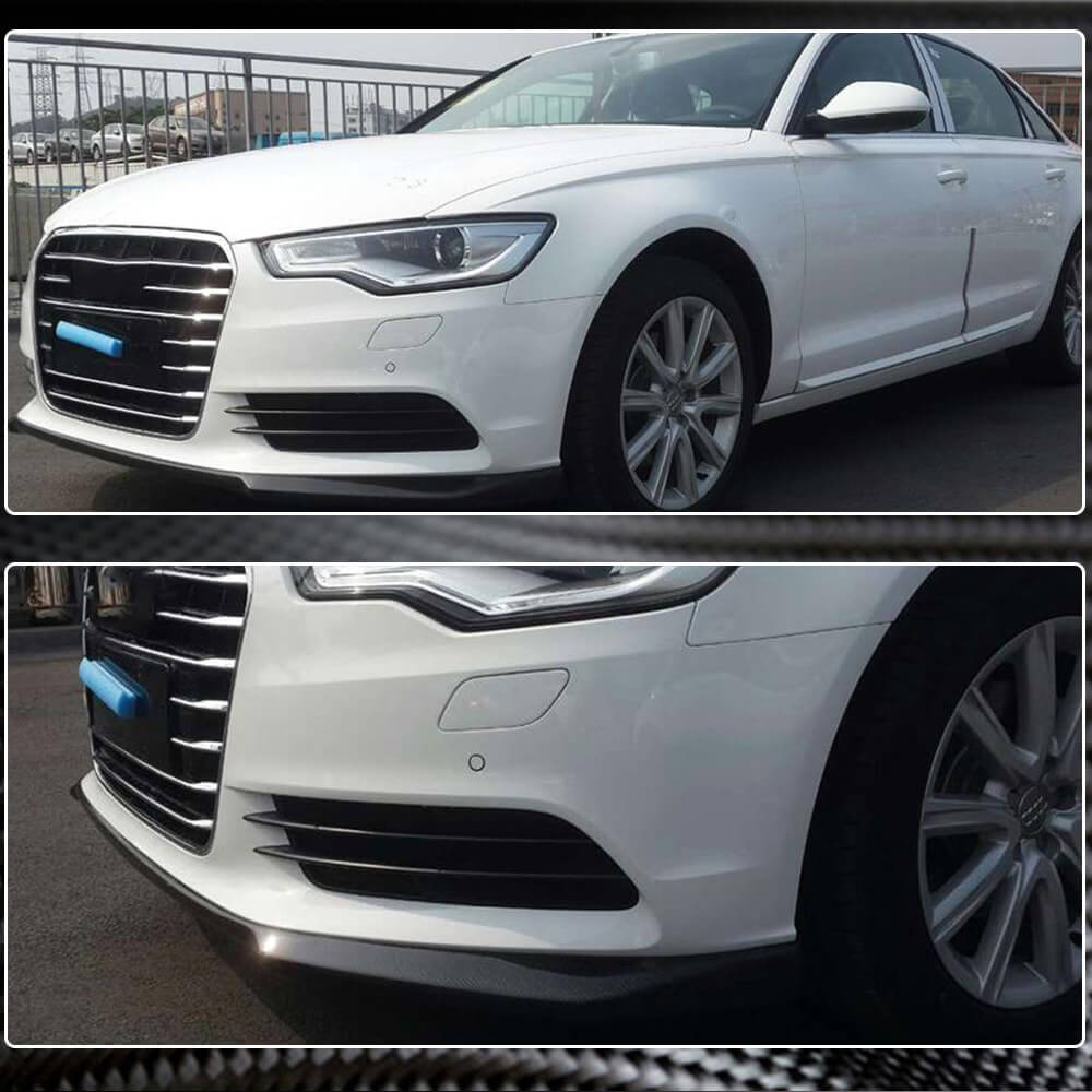 Audi A6 C7 Base Sedan Pre-facelift 2012-2015 Front Bumper Lip Carbon Fiber-Ahacarbon
