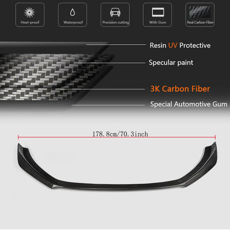 Audi A6 C7 Base Sedan Pre-facelift 2012-2015 Front Bumper Lip Carbon Fiber-Ahacarbon