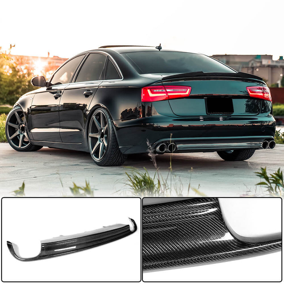 Audi A6 C7 Base Sedan Pre-facelift 2012-2015 Rear Bumper Diffuser Carbon Fiber-Ahacarbon
