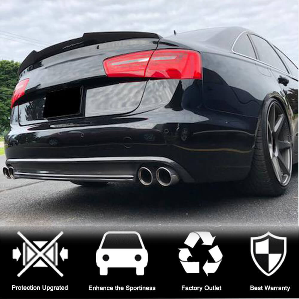 Audi A6 C7 Base Sedan Pre-facelift 2012-2015 Rear Bumper Diffuser Carbon Fiber-Ahacarbon