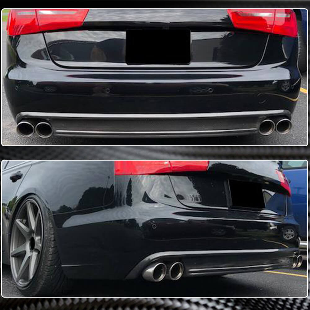 Audi A6 C7 Base Sedan Pre-facelift 2012-2015 Rear Bumper Diffuser Carbon Fiber-Ahacarbon