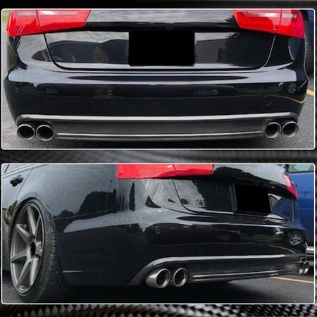 Audi A6 C7 Base Sedan Pre-facelift 2012-2015 Rear Bumper Diffuser Carbon Fiber-Ahacarbon