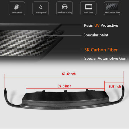 Audi A6 C7 Base Sedan Pre-facelift 2012-2015 Rear Bumper Diffuser Carbon Fiber-Ahacarbon