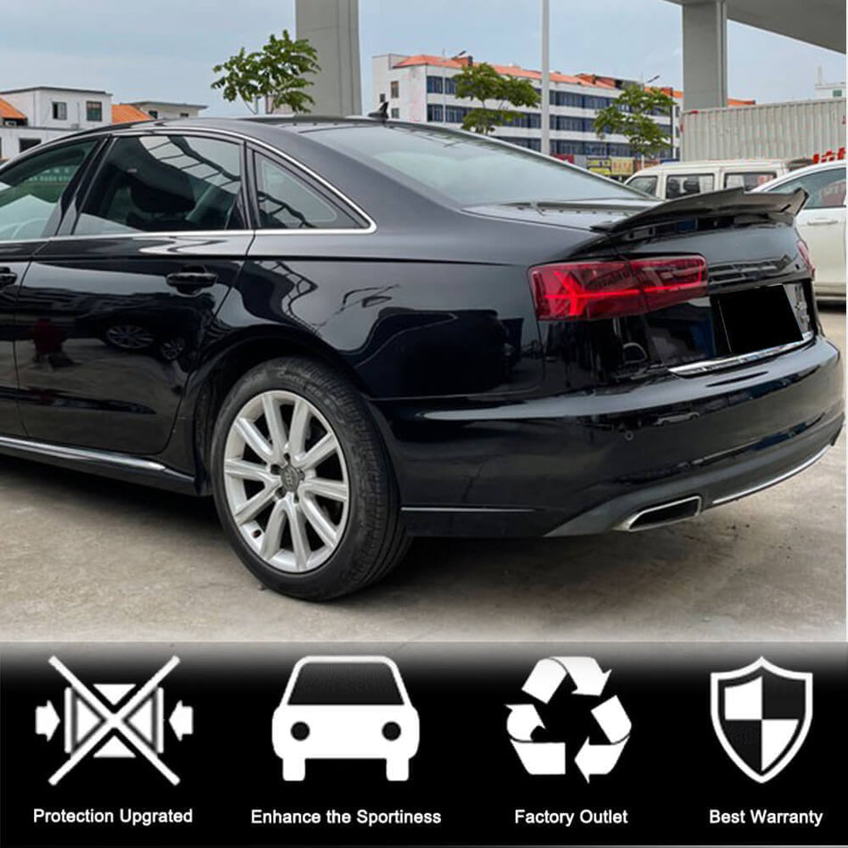 Audi A6 Sline S6 C7 C7.5 Sedan 2012-2019 Rear Trunk Spoiler Carbon Fiber/FRP-Ahacarbon