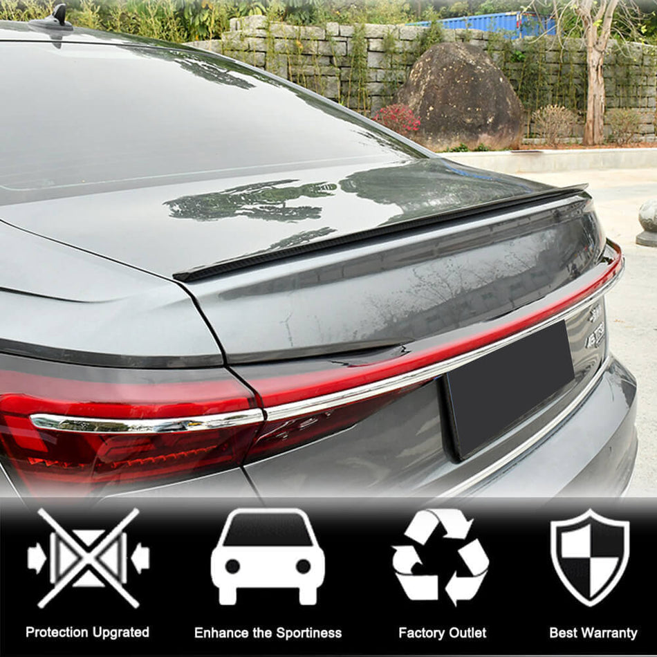 Audi A6 Sline S6 C8 Sedan 2019UP Rear Trunk Spoiler Carbon Fiber-Ahacarbon