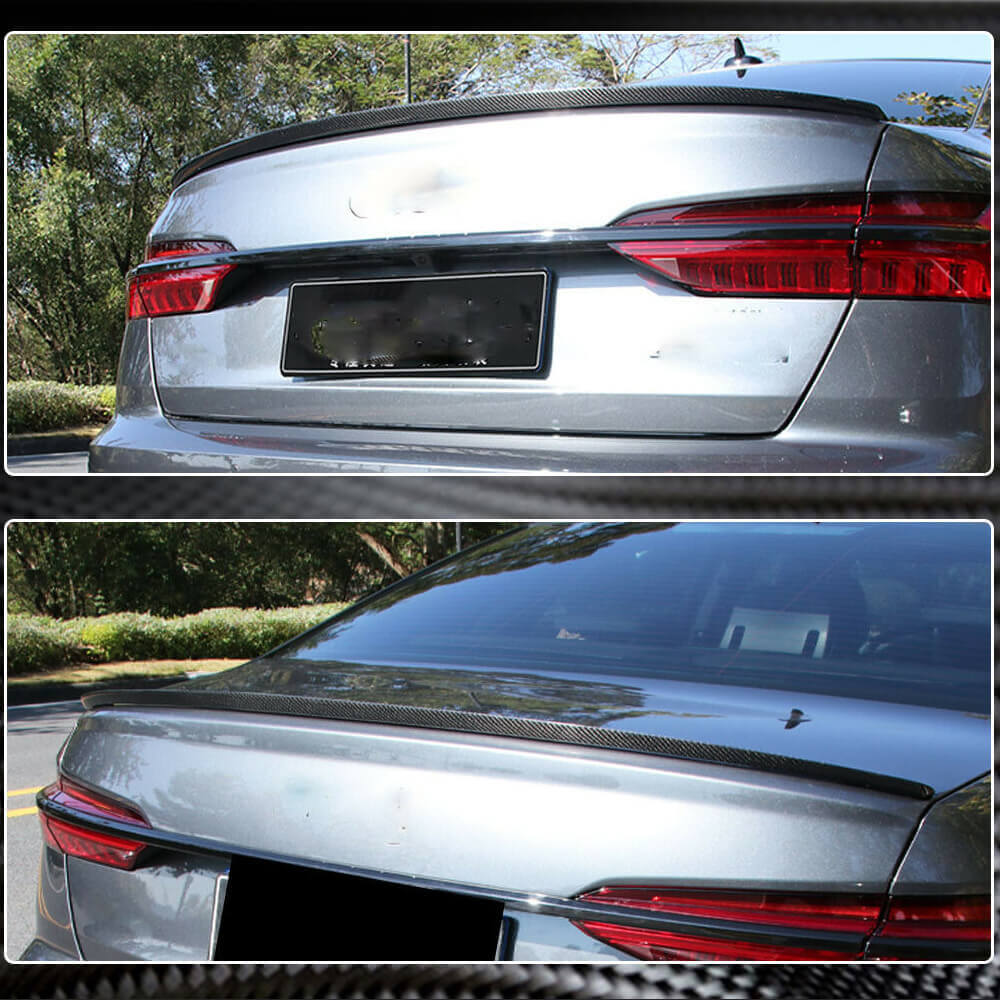 Audi A6 Sline S6 C8 Sedan 2019UP Rear Trunk Spoiler Carbon Fiber-Ahacarbon