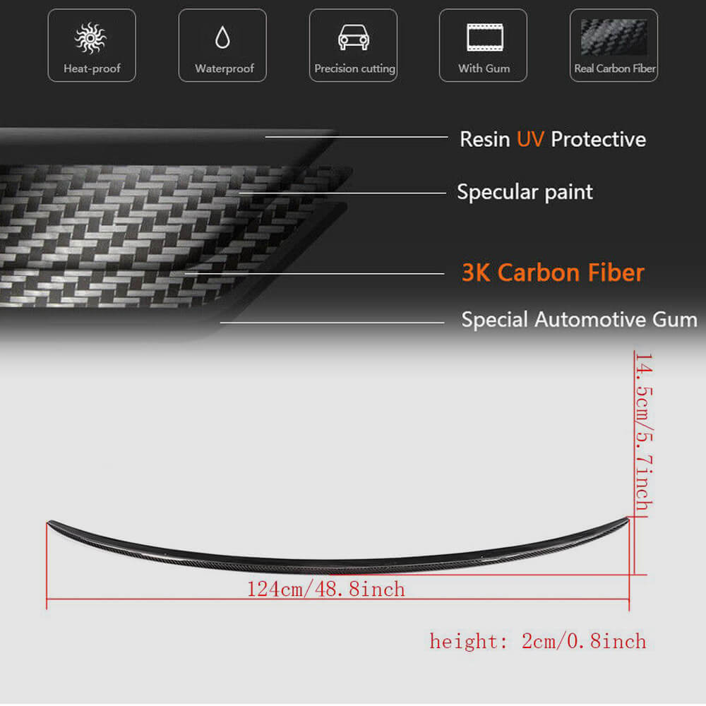 Audi A6 Sline S6 C7 C7.5 Sedan 2012-2019 Rear Trunk Spoiler Carbon Fiber-Ahacarbon