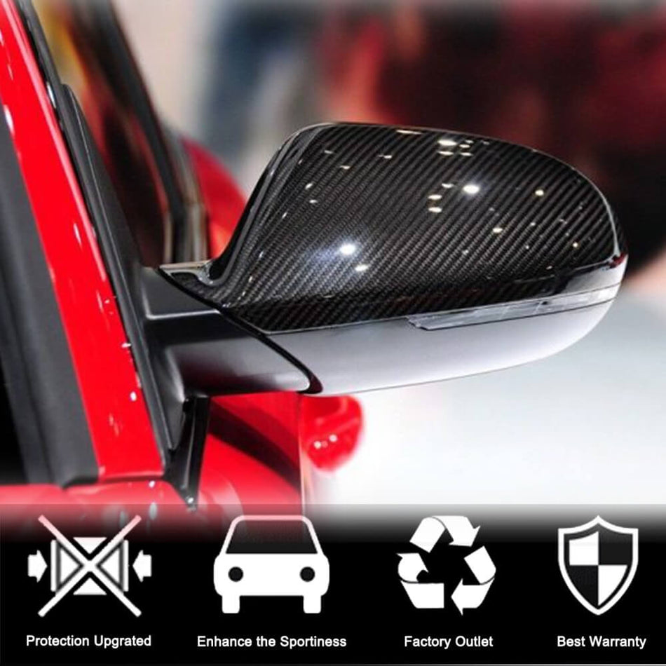 Audi A6 Sline S6 RS6 C7 Sedan Pre-facelift 2012-2016 Mirror Covers Replacement Pair Carbon Fiber-Ahacarbon