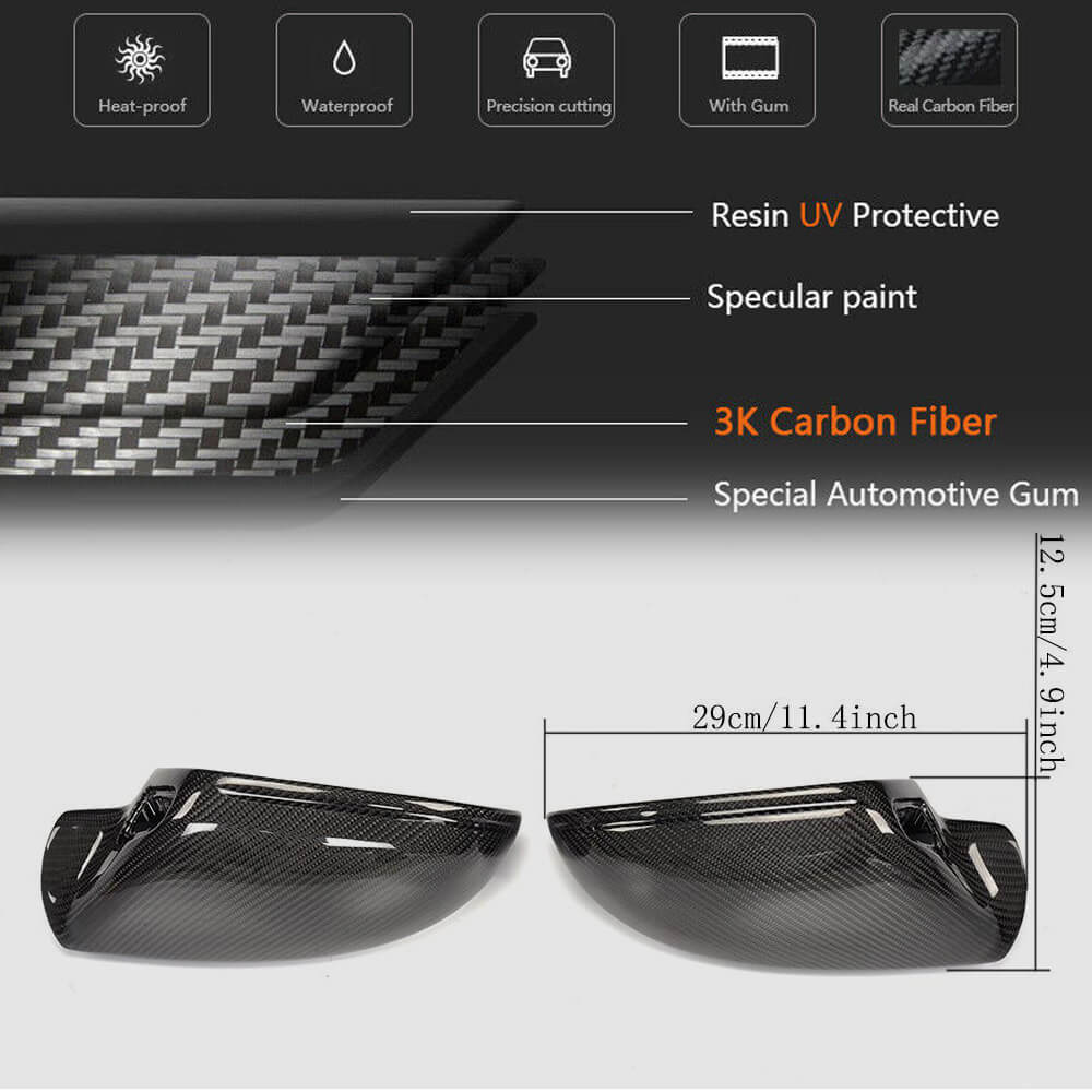 Audi A6 Sline S6 RS6 C7 Sedan Pre-facelift 2012-2016 Mirror Covers Replacement Pair Carbon Fiber-Ahacarbon