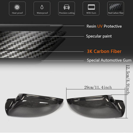 Audi A6 Sline S6 RS6 C7 Sedan Pre-facelift 2012-2016 Mirror Covers Replacement Pair Carbon Fiber-Ahacarbon