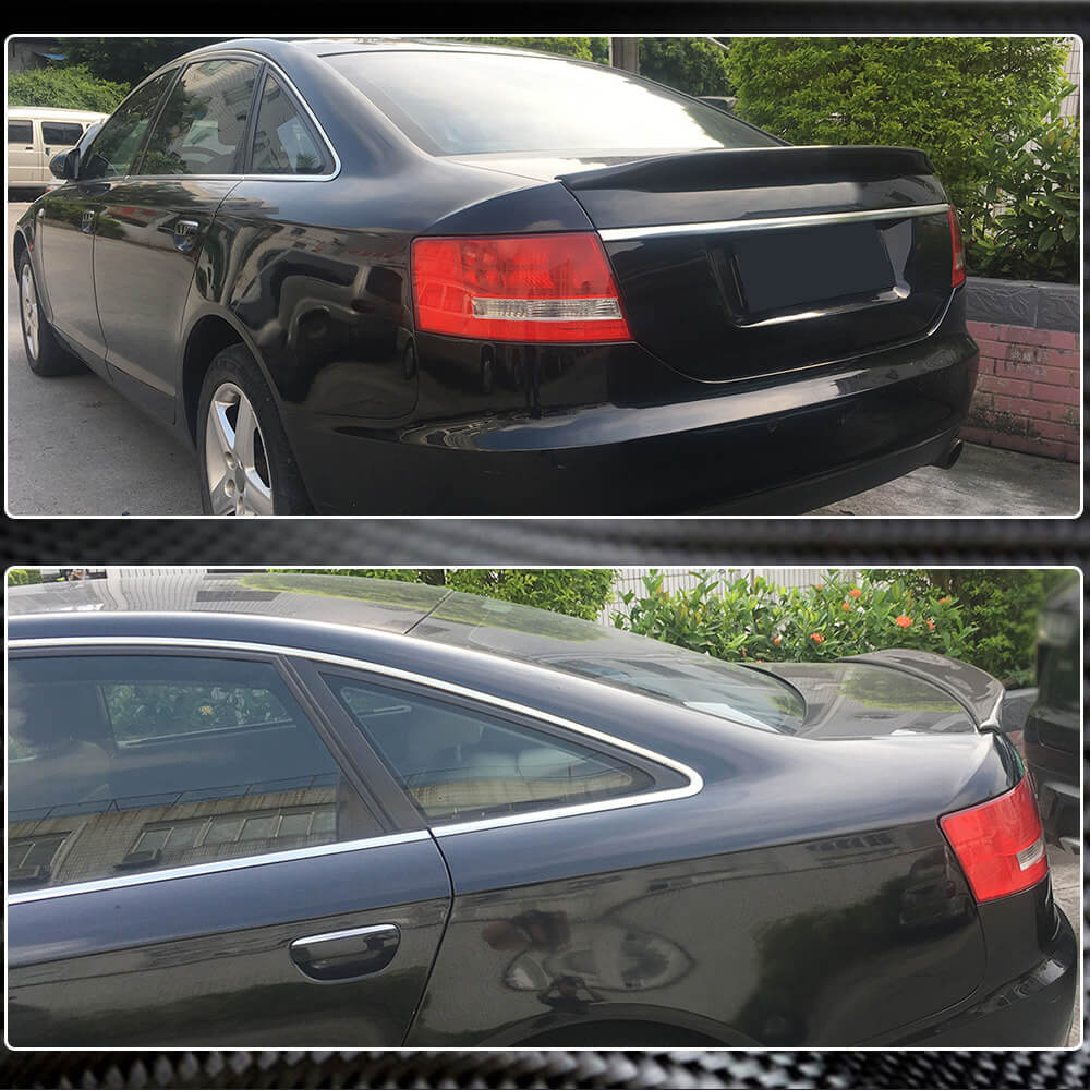 Audi A6 (Quattro) C6 Sedan Pre-facelift 2005-2008 Rear Trunk Spoiler Carbon Fiber-Ahacarbon