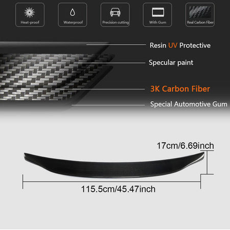 Audi A6 (Quattro) C6 Sedan Pre-facelift 2005-2008 Rear Trunk Spoiler Carbon Fiber-Ahacarbon
