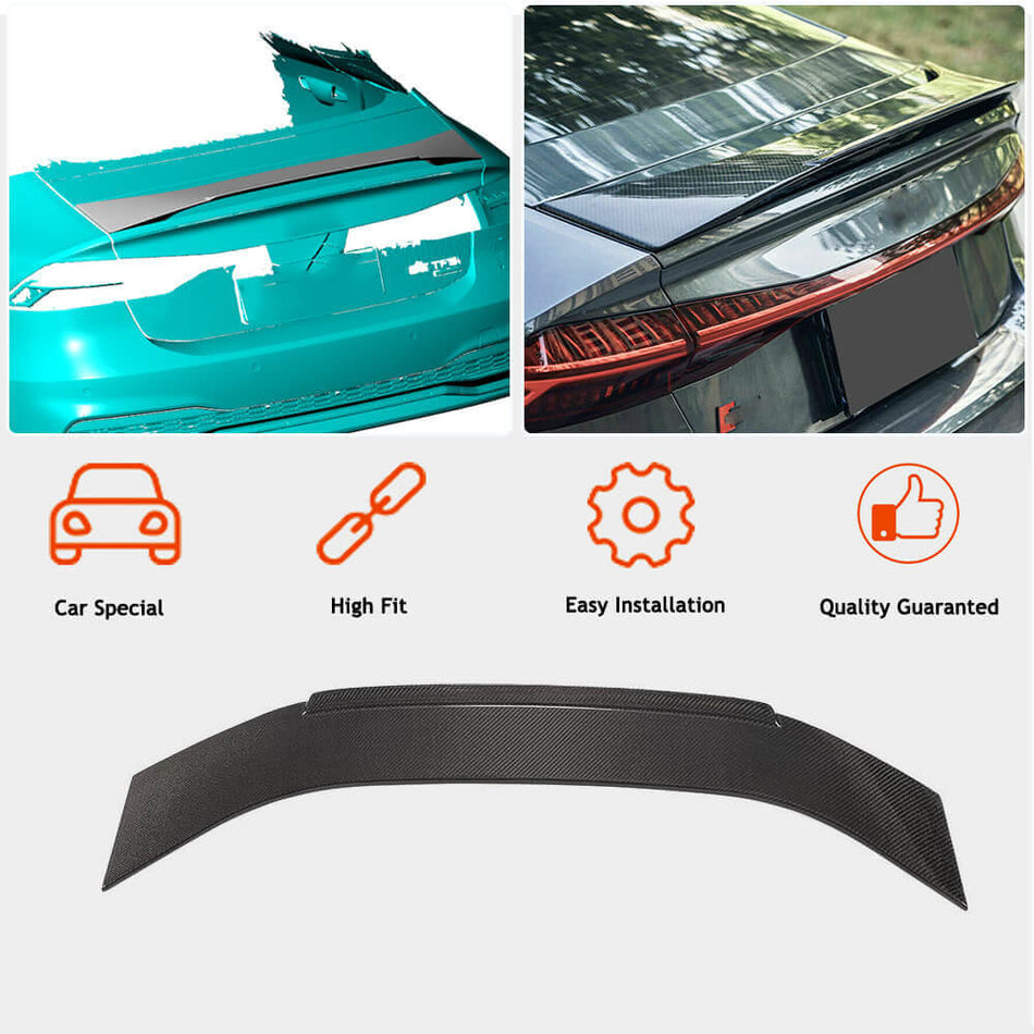 Audi A7 Quattro S7 C8 RS7 Sportback 2019UP Rear Trunk Spoiler Carbon Fiber-Ahacarbon