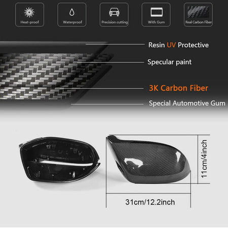 Audi A7 Sline S7 RS7 C7 C7.5 2011-2018 Replacement Side Mirror Covers Pair Carbon Fiber-Ahacarbon
