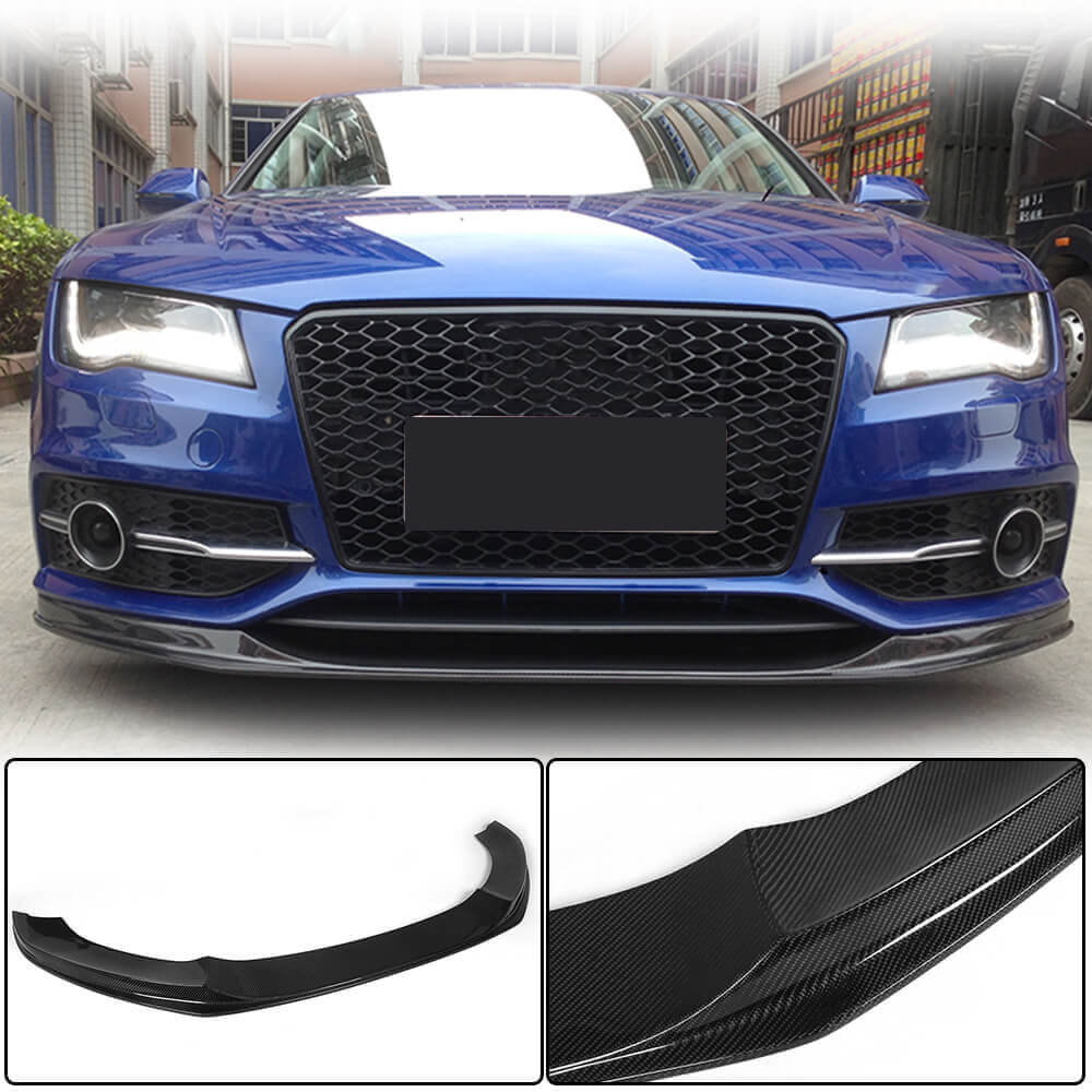 Audi S7 A7 Sline C7 Pre-facelift 2011-2014 Front Bumper Lip Carbon Fiber-Ahacarbon
