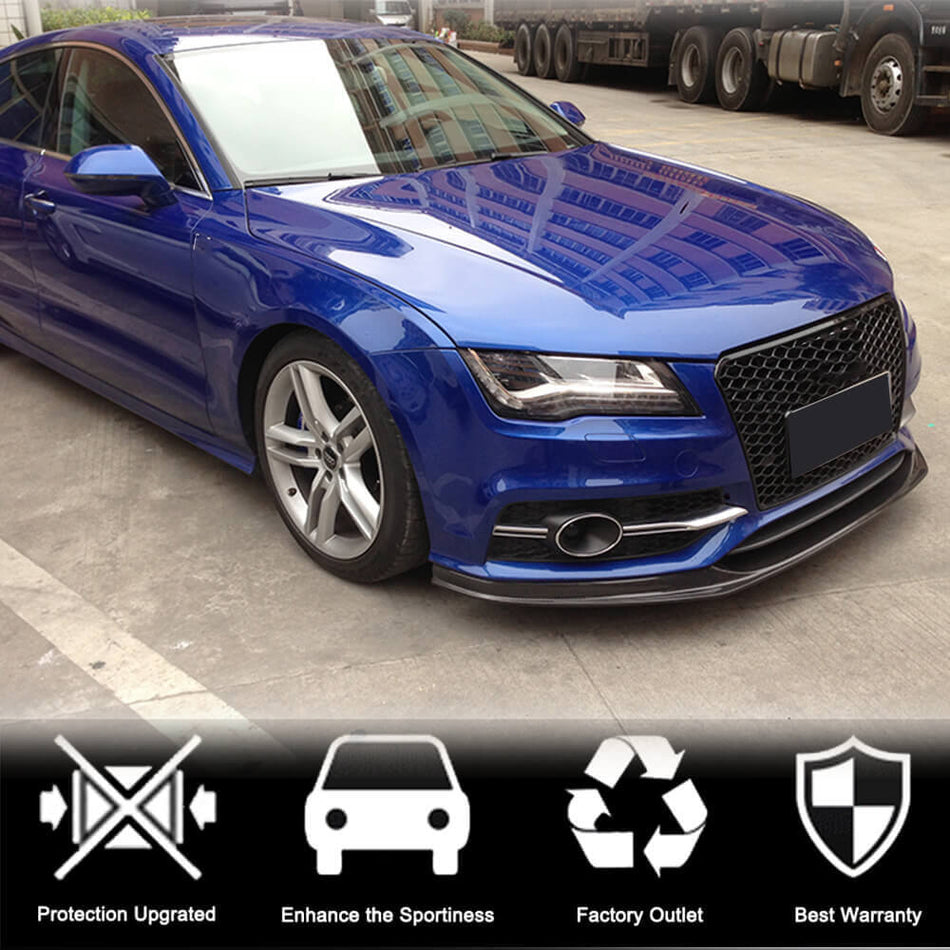 Audi S7 A7 Sline C7 Pre-facelift 2011-2014 Front Bumper Lip Carbon Fiber-Ahacarbon