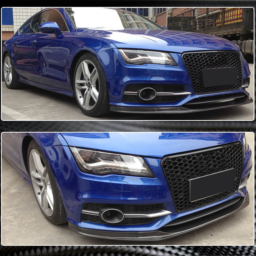 Audi S7 A7 Sline C7 Pre-facelift 2011-2014 Front Bumper Lip Carbon Fiber-Ahacarbon