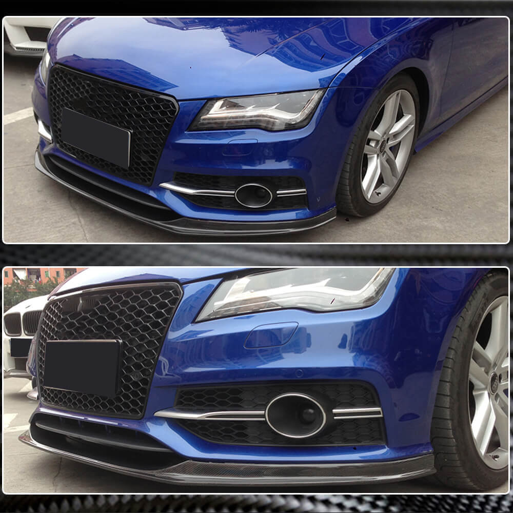 Audi S7 A7 Sline C7 Pre-facelift 2011-2014 Front Bumper Lip Carbon Fiber-Ahacarbon