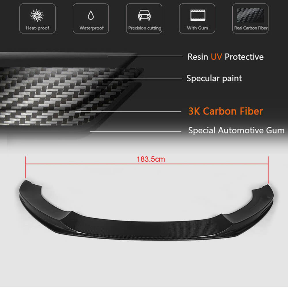 Audi S7 A7 Sline C7 Pre-facelift 2011-2014 Front Bumper Lip Carbon Fiber-Ahacarbon