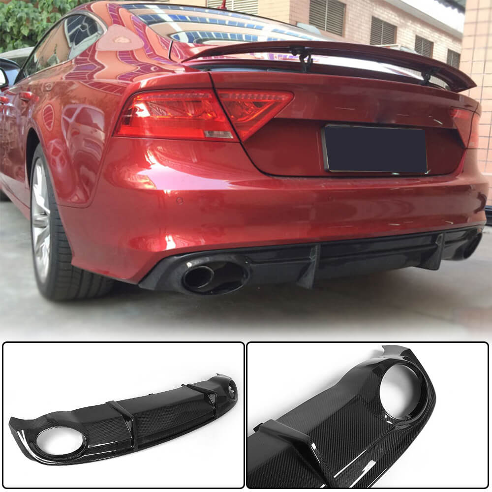 Audi A7 Sline Sportback 2011-2014 Rear Bumper Diffuser Carbon Fiber-Ahacarbon