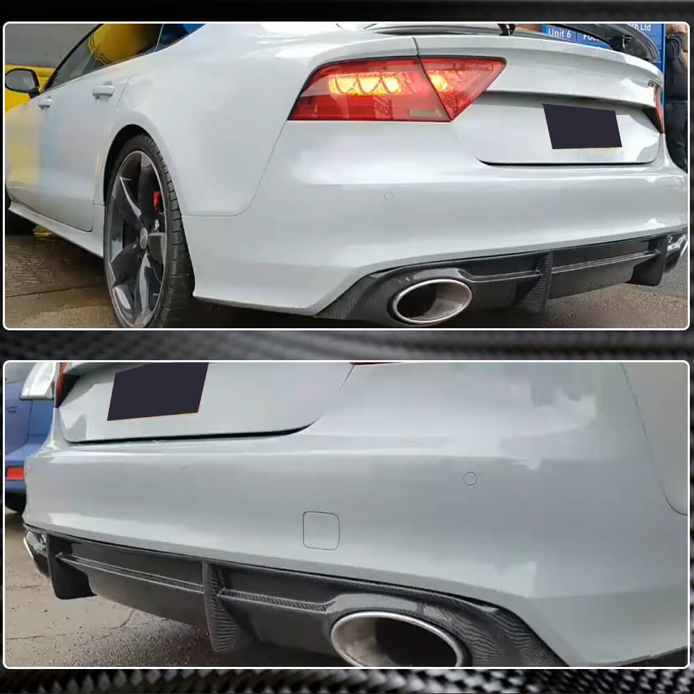 Audi A7 Sline Sportback 2011-2014 Rear Bumper Diffuser Carbon Fiber-Ahacarbon