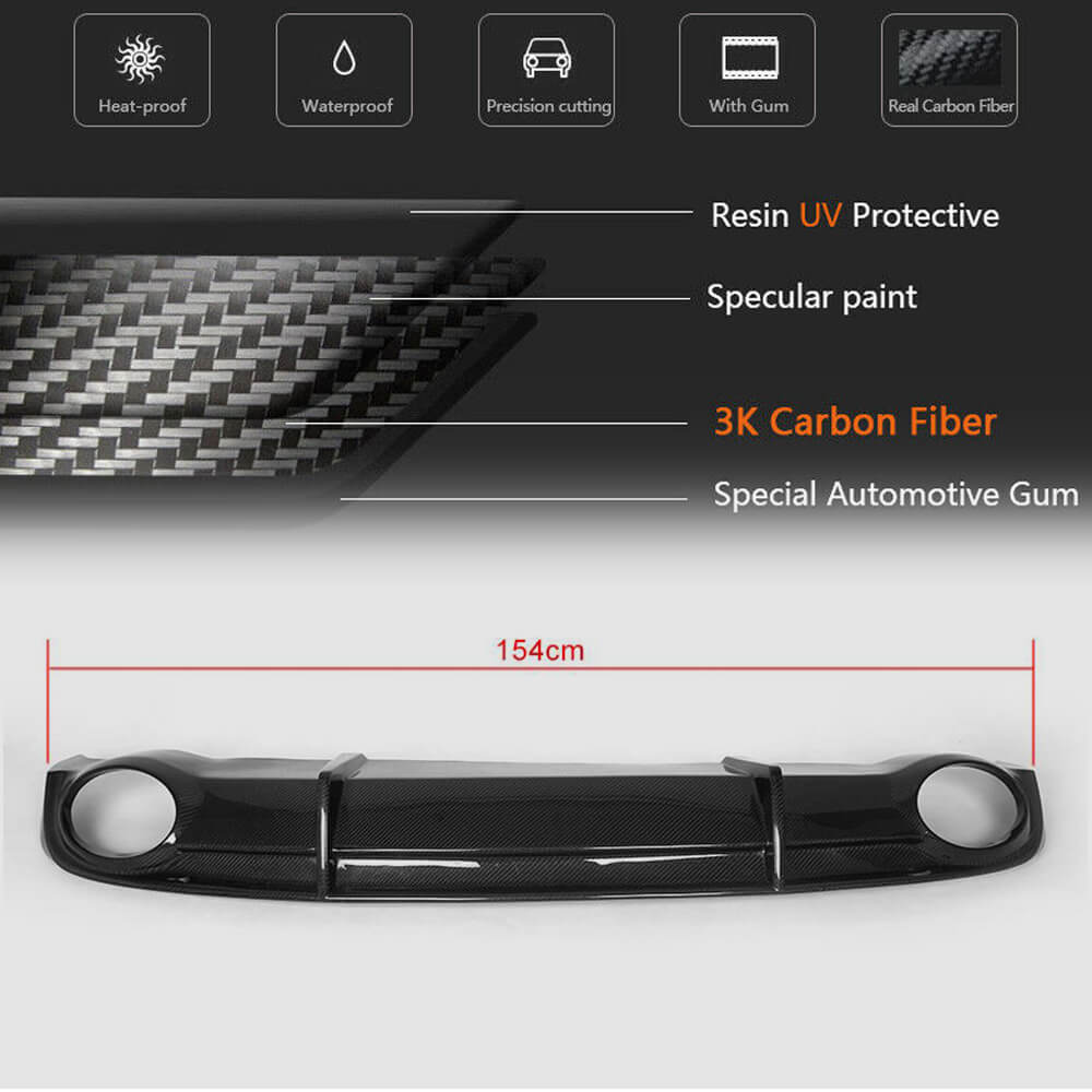 Audi A7 Sline Sportback 2011-2014 Rear Bumper Diffuser Carbon Fiber-Ahacarbon