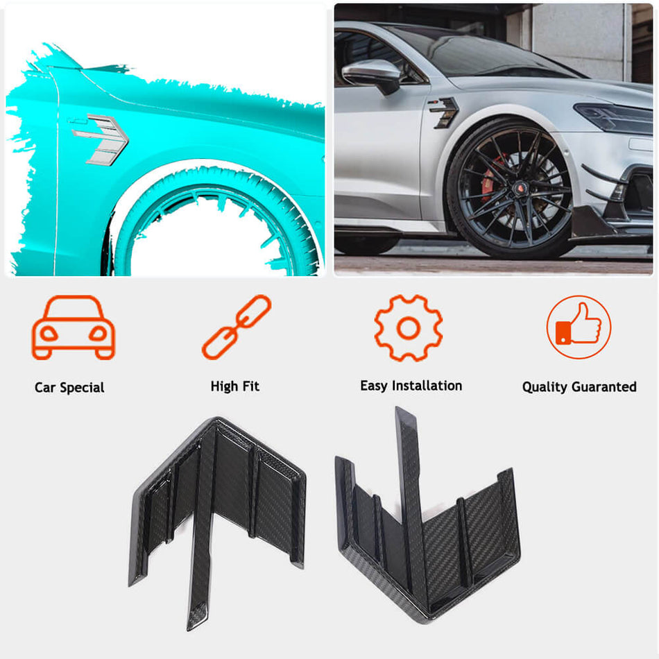 Audi A7 (Quattro) Sline S7 C8 2019-2021 Side Air Fender Vents Dry Carbon Fiber-Ahacarbon