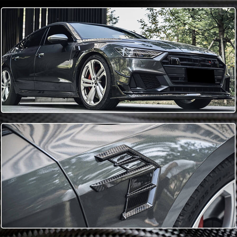 Audi A7 (Quattro) Sline S7 C8 2019-2021 Side Air Fender Vents Dry Carbon Fiber-Ahacarbon