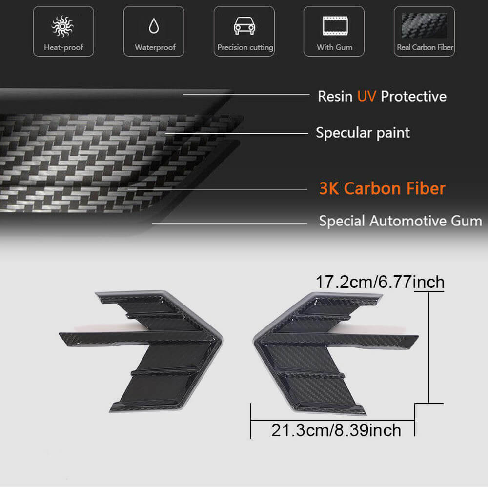 Audi A7 (Quattro) Sline S7 C8 2019-2021 Side Air Fender Vents Dry Carbon Fiber-Ahacarbon