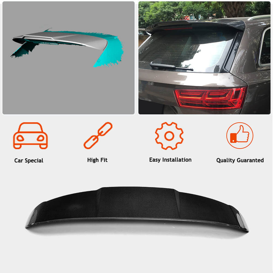 Audi Q7 SQ7 Sline 2016-2018 Rear Roof Spoiler Carbon Fiber-Ahacarbon