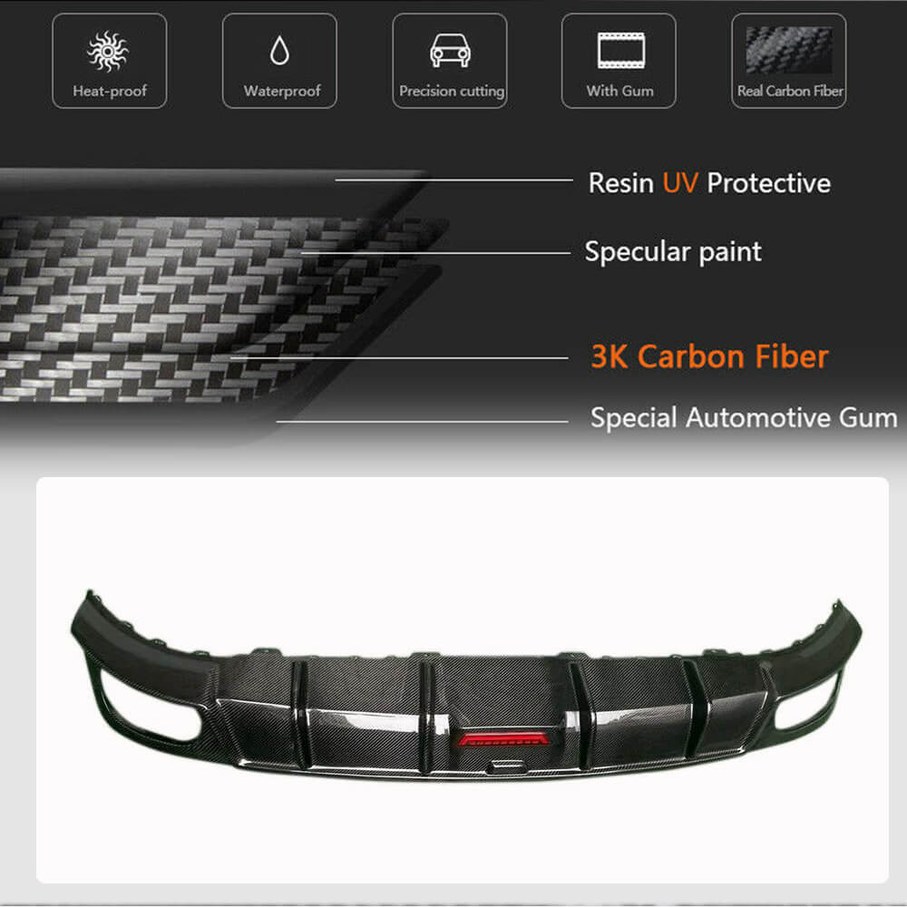 Audi Q8 SQ8 Sport Utility 4-Door 2019-2022 Rear Bumper Diffuser Carbon Fiber-Ahacarbon