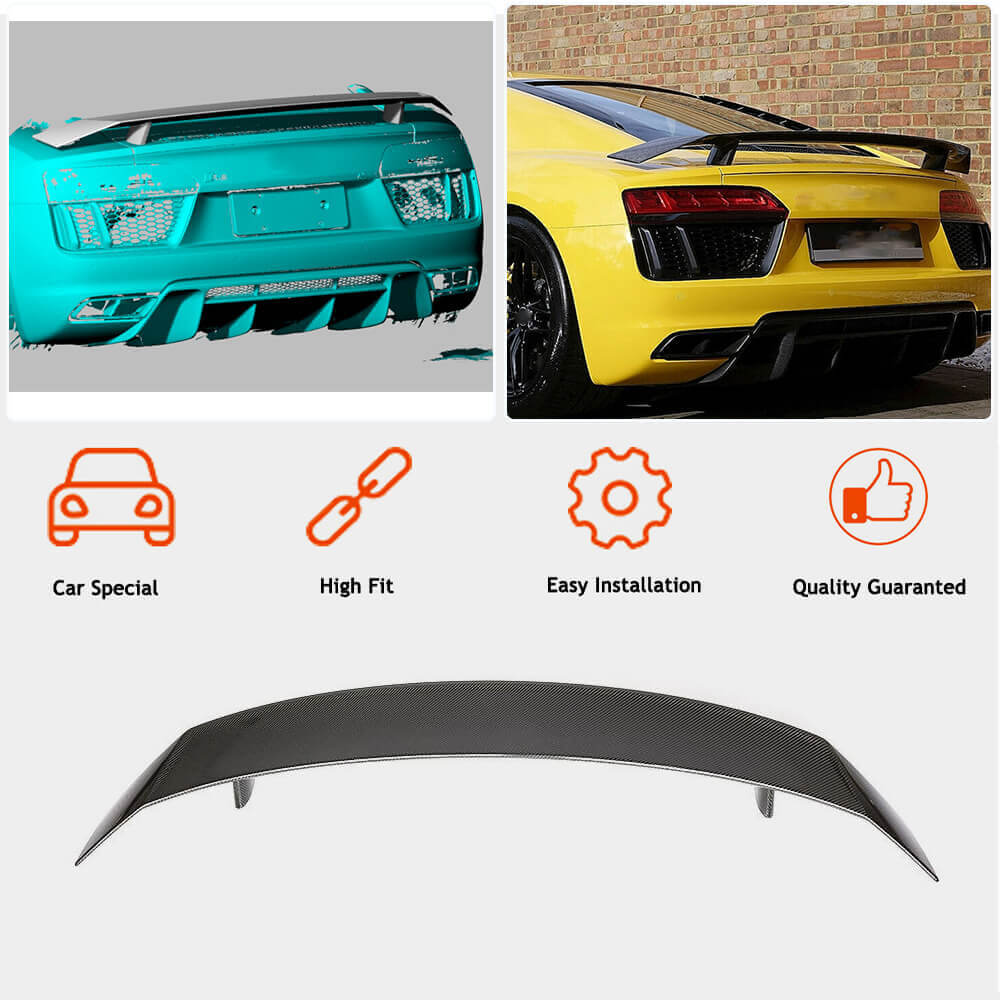 Audi R8 V10 4S Gen 2 Coupe 2016-2019 Rear Trunk Spoiler Carbon Fiber/FRP-Ahacarbon