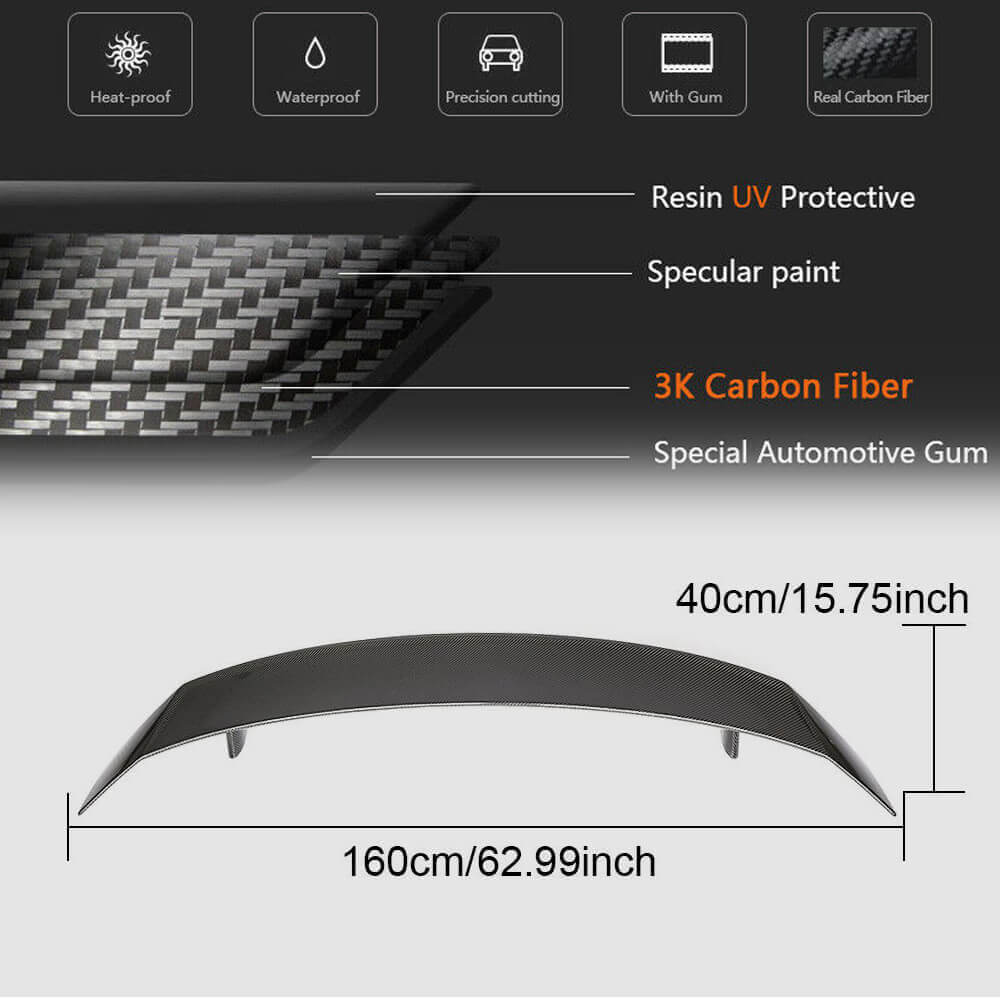 Audi R8 V10 4S Gen 2 Coupe 2016-2019 Rear Trunk Spoiler Carbon Fiber/FRP-Ahacarbon