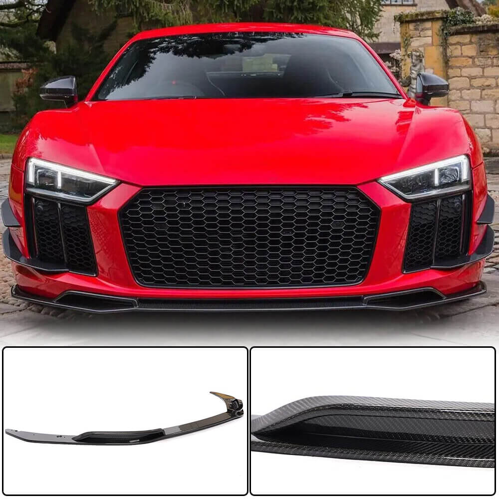 Audi R8 V10 Gen 2 4S 2016-2019 Front Bumper Lip Carbon Fiber-Ahacarbon