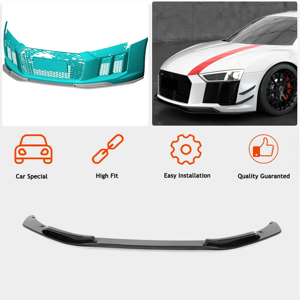 Audi R8 V10 Gen 2 4S 2016-2019 Front Bumper Lip Carbon Fiber-Ahacarbon