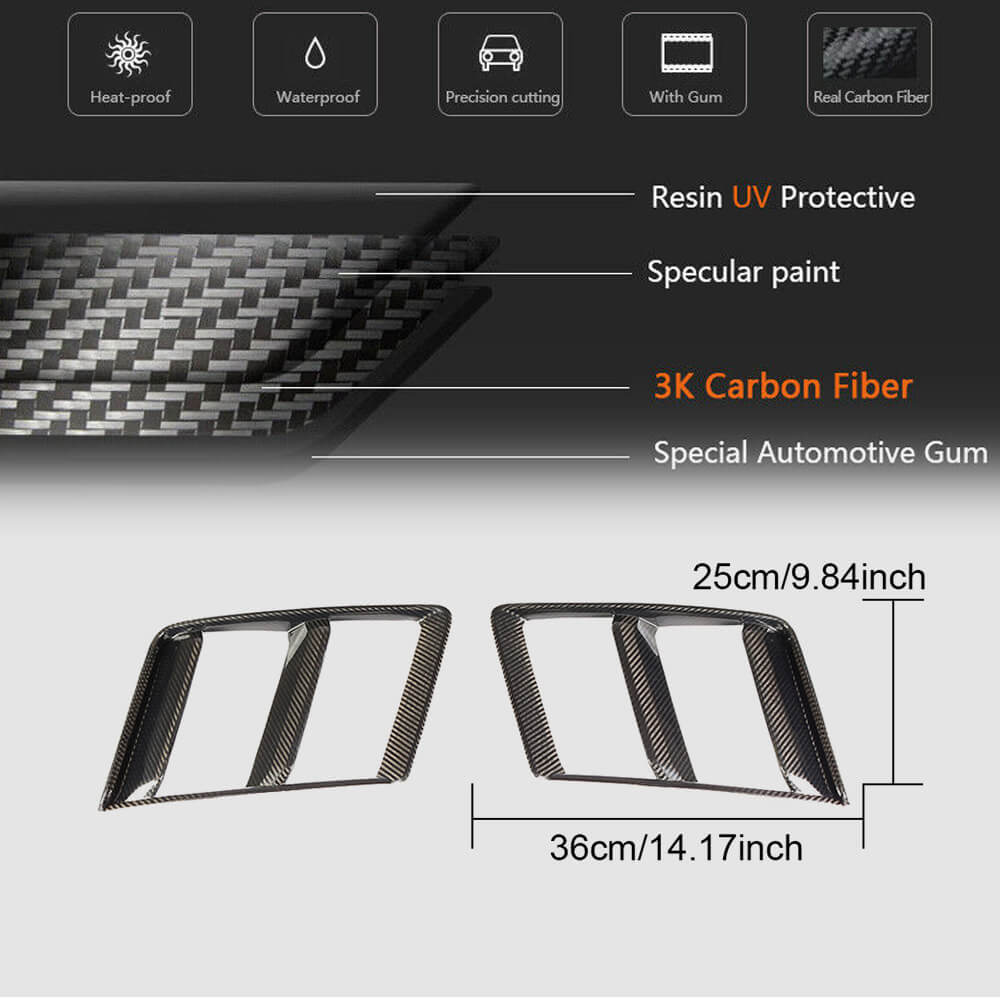 Audi R8 V10 Gen 2 4S 2016-2019 Front Side Vents Dry Carbon Fiber-Ahacarbon