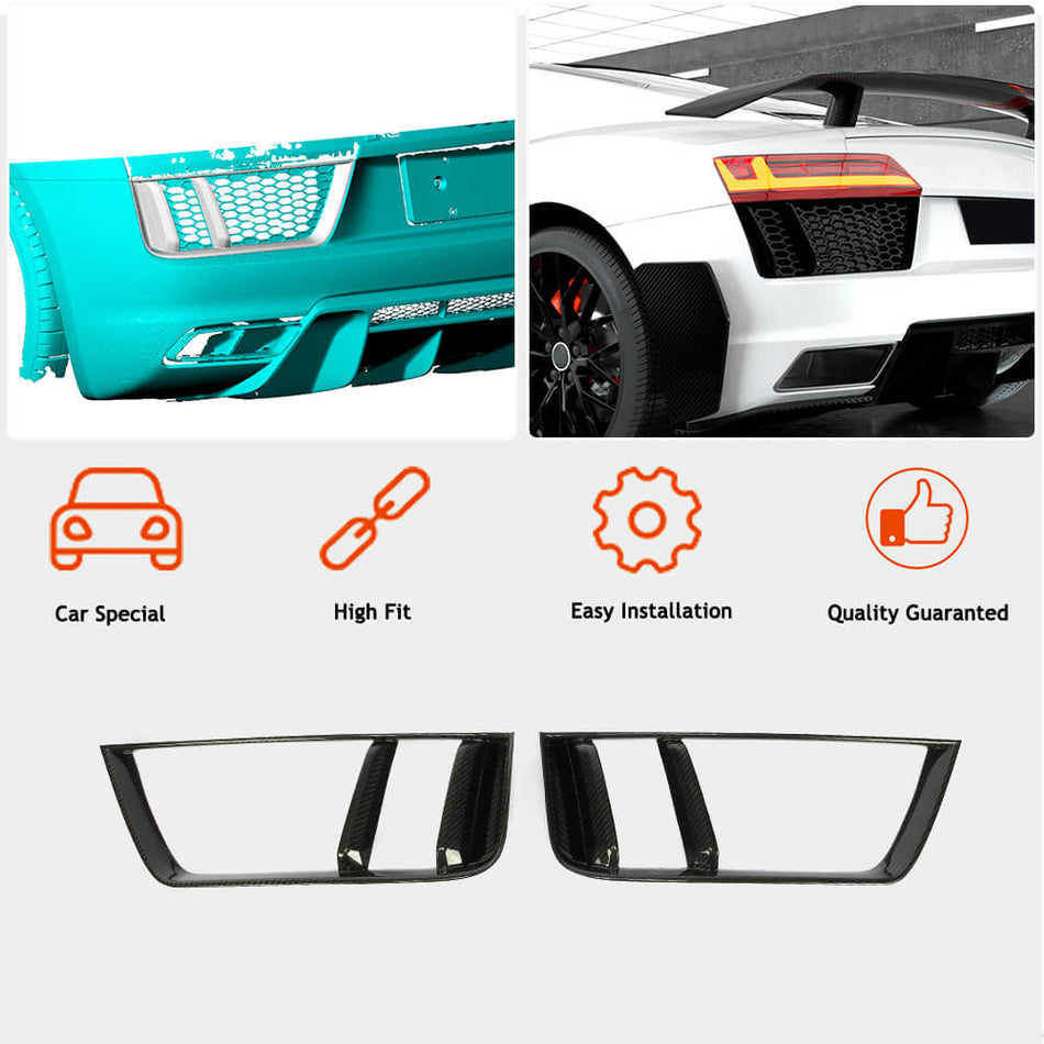 Audi R8 V10 Gen 2 4S 2016-2019 Rear Air Intake Fender Vents Dry Carbon Fiber-Ahacarbon