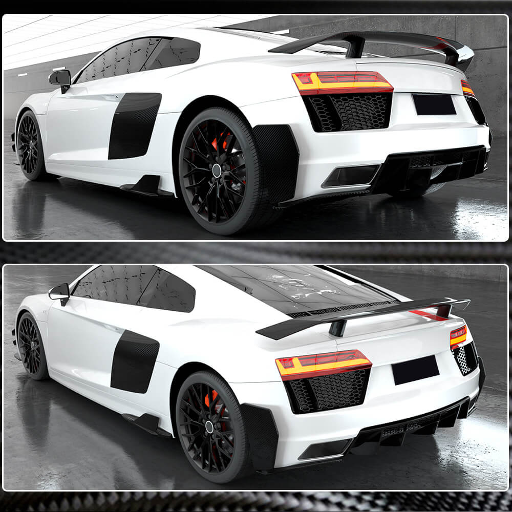 Audi R8 V10 Gen 2 4S 2016-2019 Rear Air Intake Fender Vents Dry Carbon Fiber-Ahacarbon