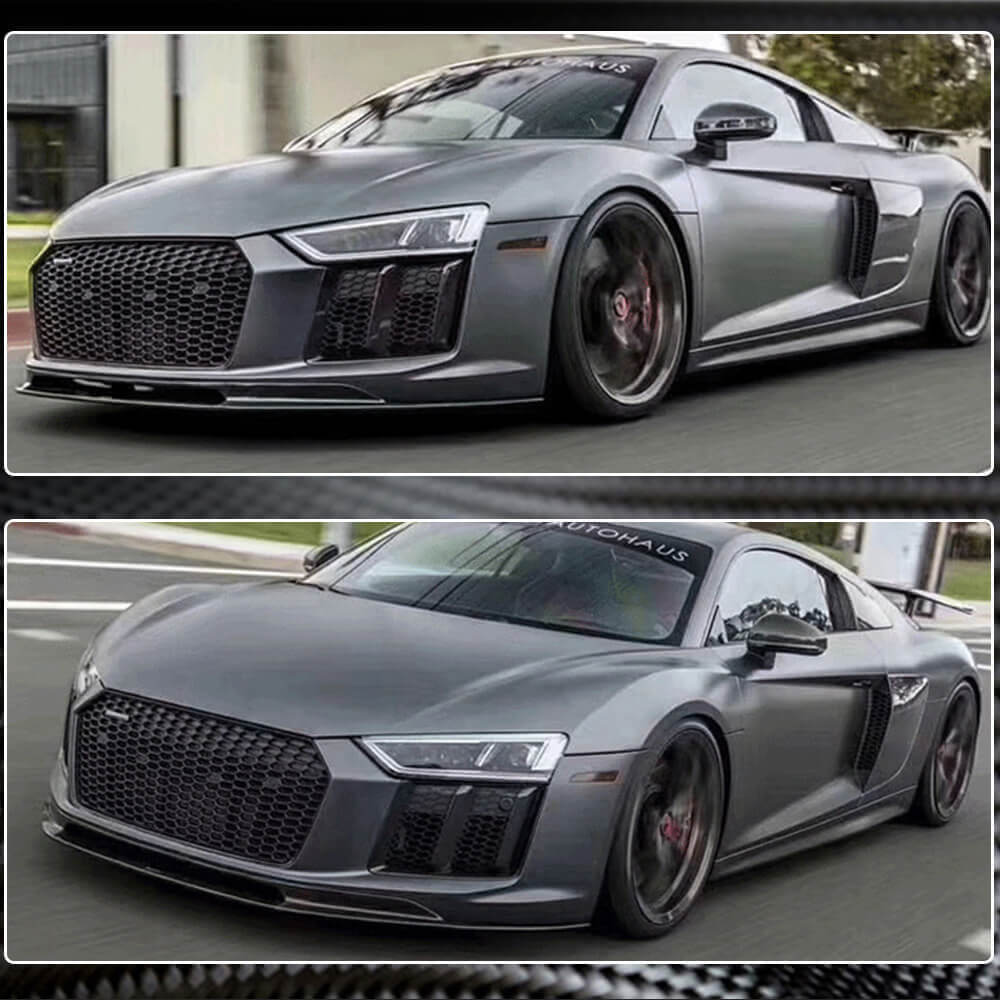 Audi R8 V10 Gen 2 4S 2016-2019 Front Bumper Lip Dry Carbon Fiber-Ahacarbon